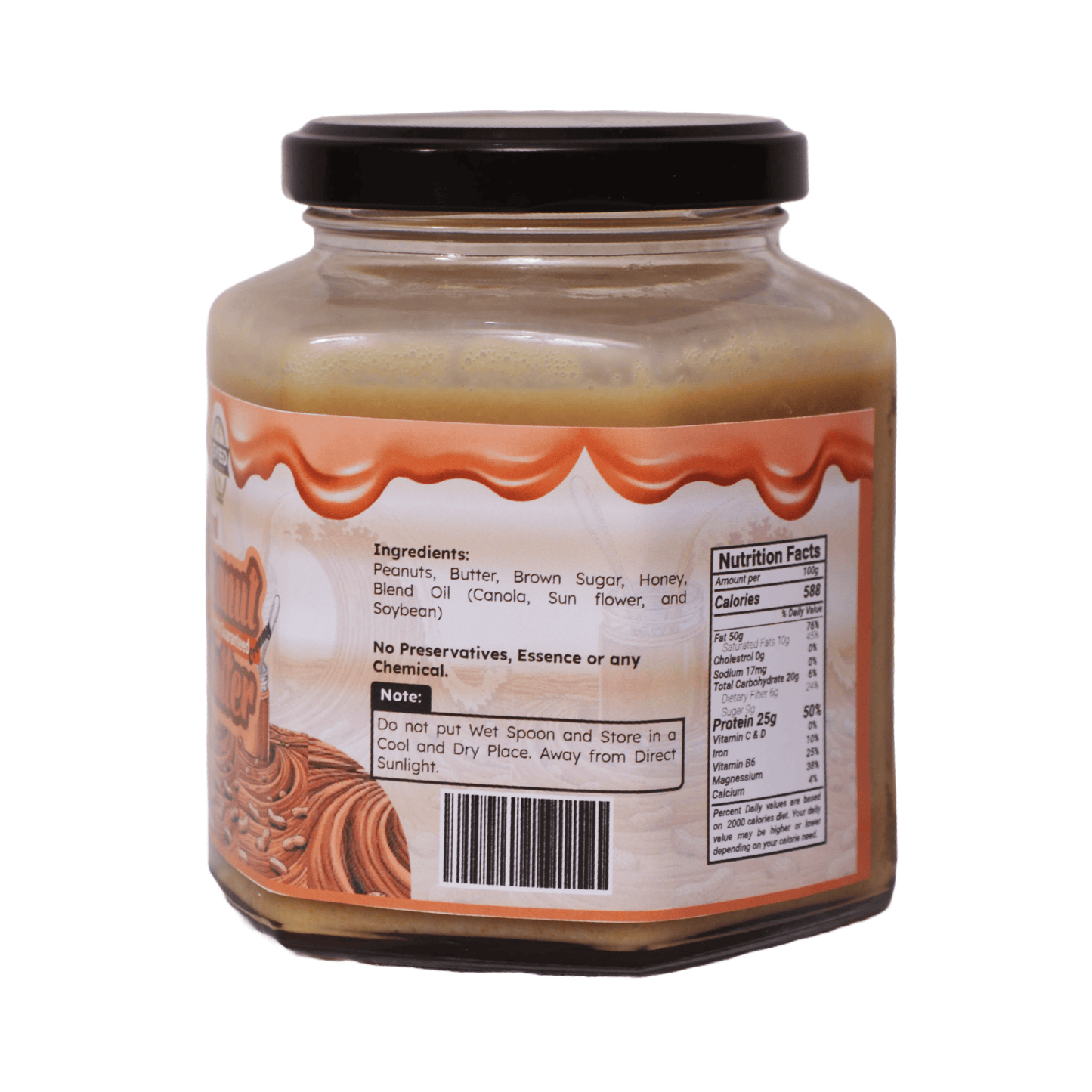 High Protein Peanut Butter 100% Natural & Organic 200 gram